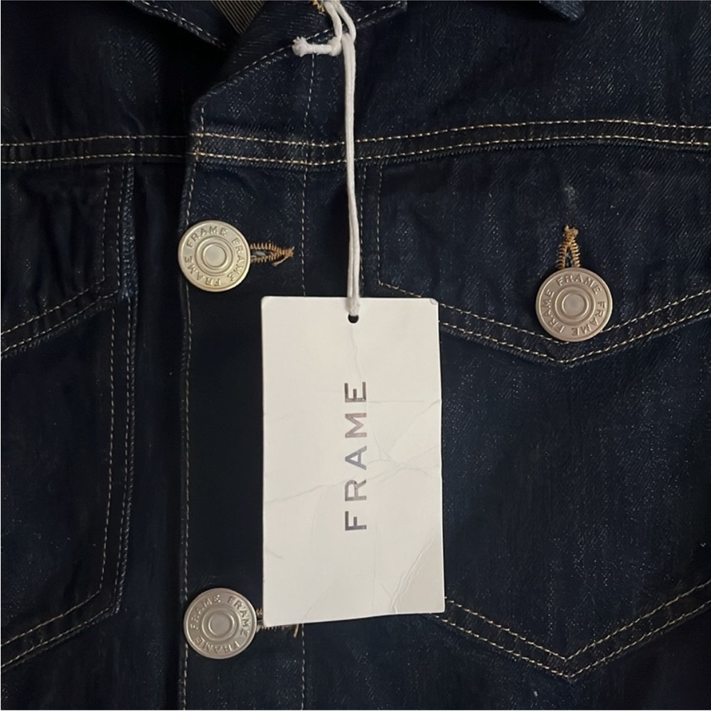NWT. Frame Oversized Button Detail Denim Mini Jean denim Dress - Large - Picture 4 of 11